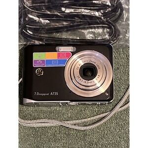 General Imaging GE A735 7.0MP Compact Digital Camera Black Tested